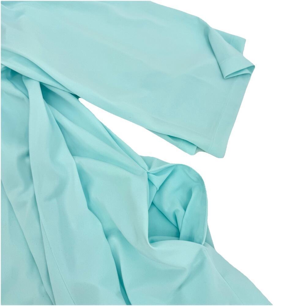 Miss Elaine Nylon Robe Sz Large Aqua Blue Button Front Housecoat Cottagecore VTG - Picture 7 of 8
